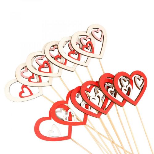 Flower Plug Valentine&#39;s Day Decorative Plug Heart Red 7cm 12 Pcs