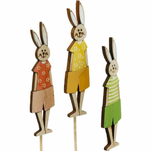 Product Flower plug Easter bunny on a stick Wooden bunny decoration plug Easter decoration 9pcs