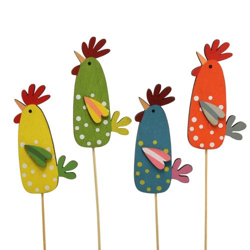 Floristik24 Flower plug Easter funny chickens wood 5.5×10cm 12pcs