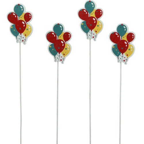 Floristik24 Flower plug bouquet decorative cake topper balloons colorful 26cm 15pcs