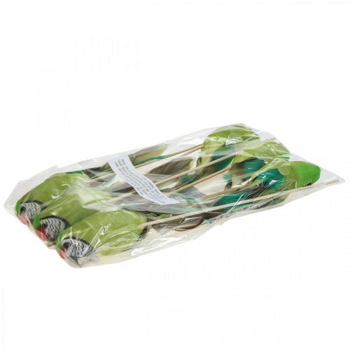 Floristik24 Flower plug bird, deco parrot green 23×4.5×5.5cm 6pcs