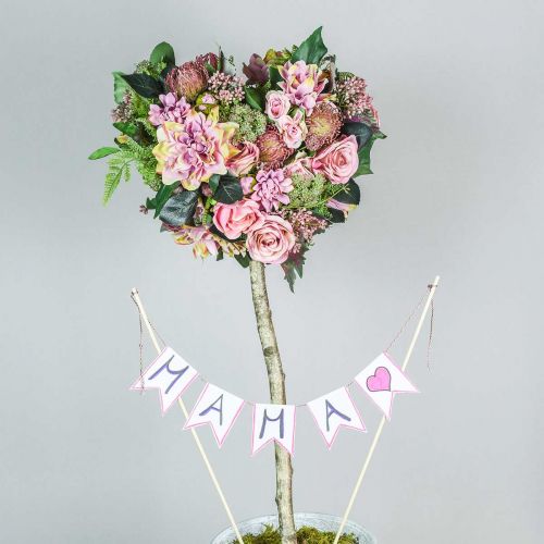 Product Bouquet dahlia and protea, silk flowers, summer decoration L25cm