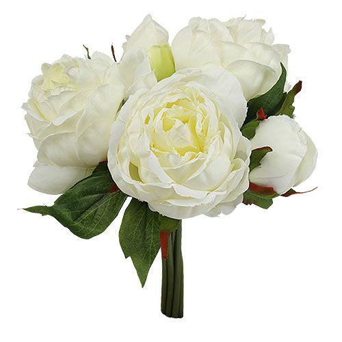 Floristik24 Bouquet Peonies White L30cm