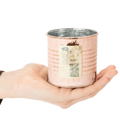 Product Flower pot decorative can salmon metal herb can Ø8cm H7.5cm