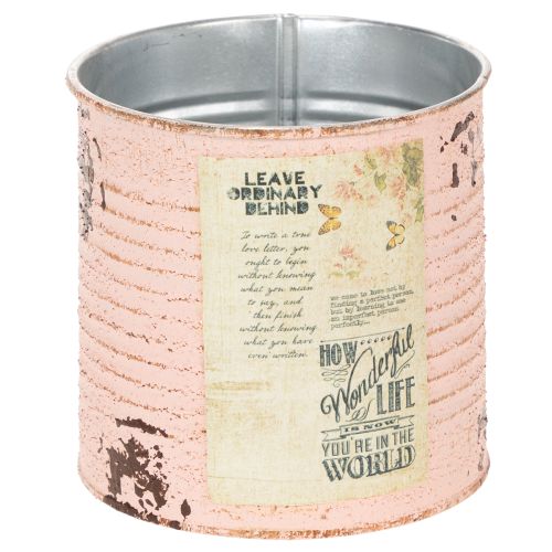 Floristik24 Flower pot decorative can salmon metal summer decoration Ø11cm H10.5cm