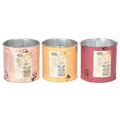 Product Vintage Design Flower Pot Can for Living Room and Office Decoration 15cm 3pcs