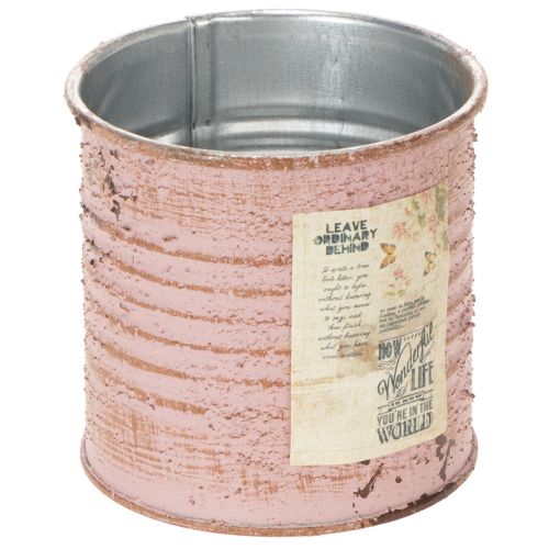 Product Flower pot decorative tin round antique rose metal planter Ø8cm H7.5cm