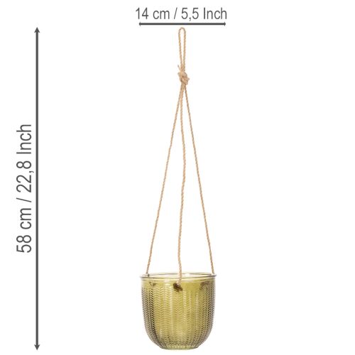 Glass flower pot/hanging lantern, purple/green, 14cm, 2 pieces | Floristik24.co.uk