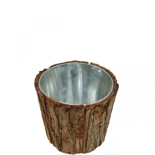 Floristik24 Planter, flower pot high, tree bark decoration Ø14cm H12.5cm