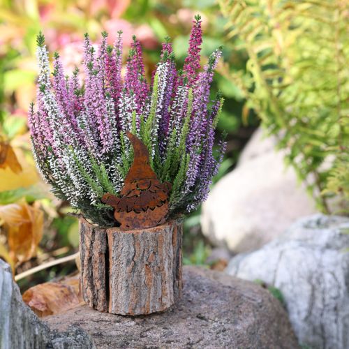 Product Flowerpot wood bark planter gnome rust H24cm