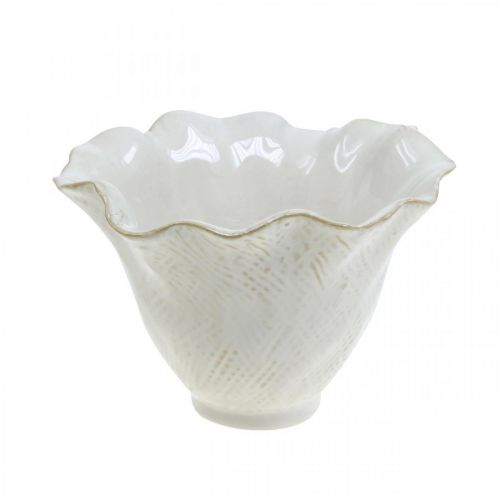 Product Flowerpot ceramic planter flower cup plant pot white Ø15cm