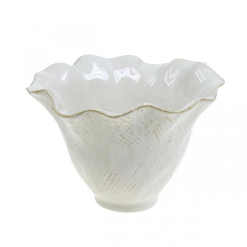 Product Flower pot ceramic planter flower cup plant pot white Ø15cm