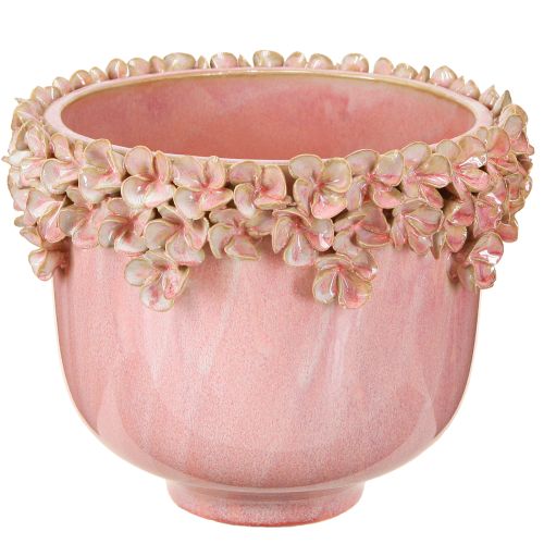 Floristik24 Flowerpot Ceramic with Flower Décor Pink Ø19cm H16.5cm