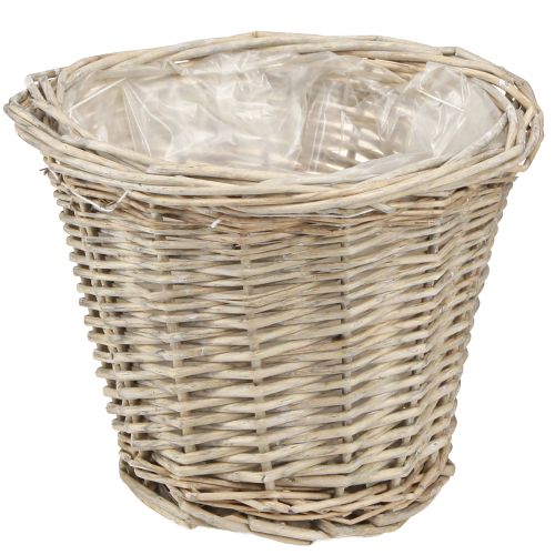 Product Flowerpot Basket Willow Natural Grey White Ø20cm H16cm 2pcs