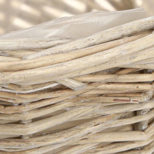 Product Flowerpot Basket Willow Natural Grey White Ø20cm H16cm 2pcs