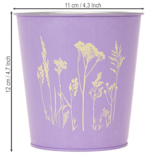 Round pastel-colored flower pot with floral motif for houseplants, 12cm, 3 pieces | Floristik24.co.uk
