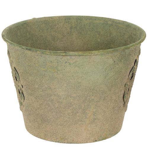 Product Metal flower pot, green, vintage, Ø22cm–13.5cm, set of 3