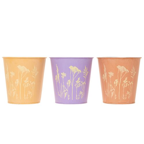 ProductName: Set of 3 Metal Flower Pots with Pastel Floral Design – 10cm  

ProductDescription:  
<div>  
<h2>Charming Pastel Metal Flower Pots for Home and Seasonal Decoration</h2>  
<p>Enhance your home with this set of three small metal flower pots fea | Floristik24.co.uk