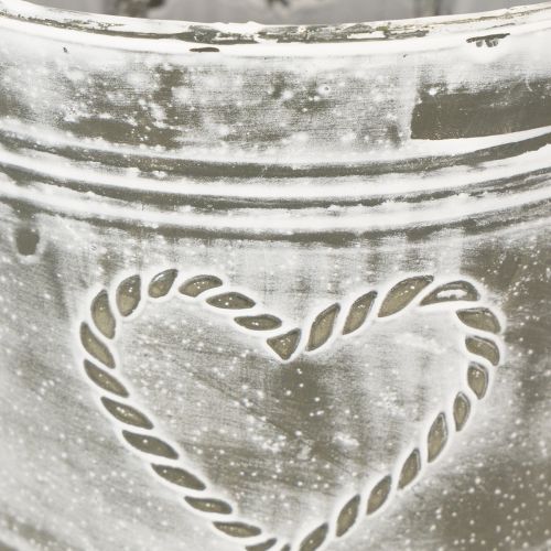 Product Shabby Chic Flower Pot, Metal Planter, Heart-Shaped, Ø17.5cm, H15.5cm