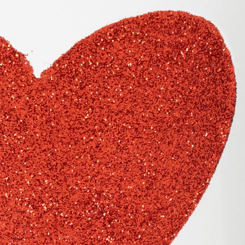 Product White flower pot with red heart, planter, Ø13cm H10.5cm