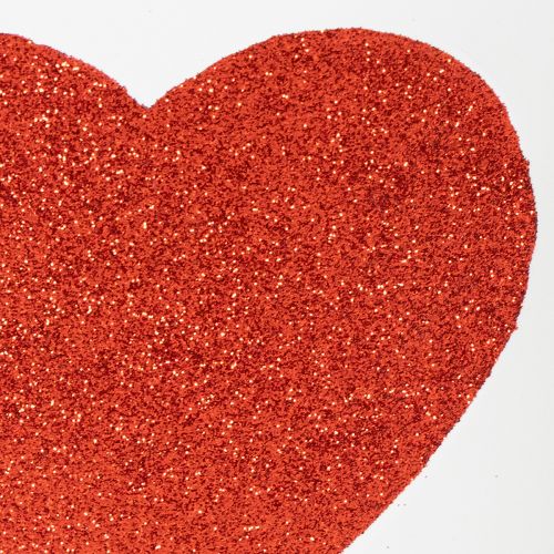 Product White flower pot with red heart, planter, Ø18cm H13.5cm