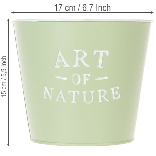 Product Zinc flower pot Art of Nature mint green Ø17.5cm H15cm