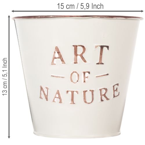 Zinc flower pot, cream, Ø15cm H13.5cm | Floristik24.co.uk
