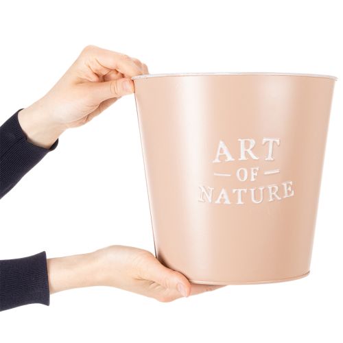 Product Zinc flower pot, metal planter, antique rose, Ø22cm H21cm