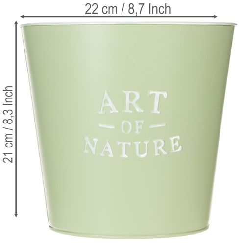 Product Zinc flower pot, metal planter, mint green, Ø22cm, H21cm