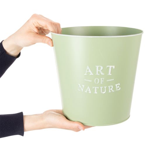 Product Zinc flower pot, metal planter, mint green, Ø22cm, H21cm
