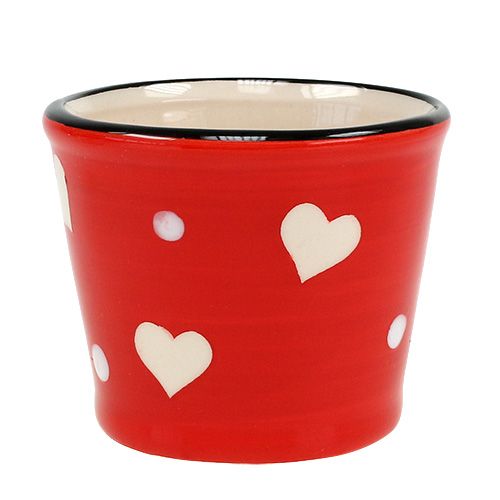 Floristik24 Flower pot with hearts red Ø7.5cm H6cm 12pcs