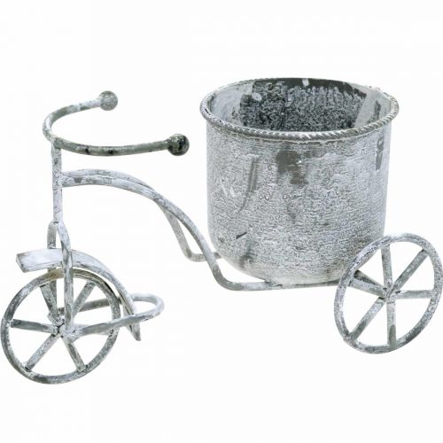 Floristik24 Flower pot bicycle metal vintage white washed 24 × 13 × 14cm