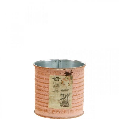 Floristik24 Flower pot decorative tin salmon metal herb tin Ø8cm H7.5cm