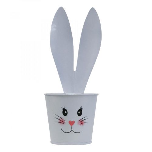 Floristik24 Flower pot rabbit planter metal white Easter decoration Ø8cm H20.5cm 4pcs