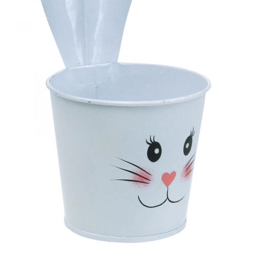 Floristik24 Flower pot rabbit planter metal white Easter decoration Ø8cm H20.5cm 4pcs