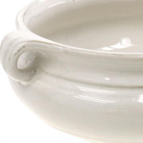 Floristik24 Flower Pot with Handle Planter Ceramic Plant Pot White Ø22cm