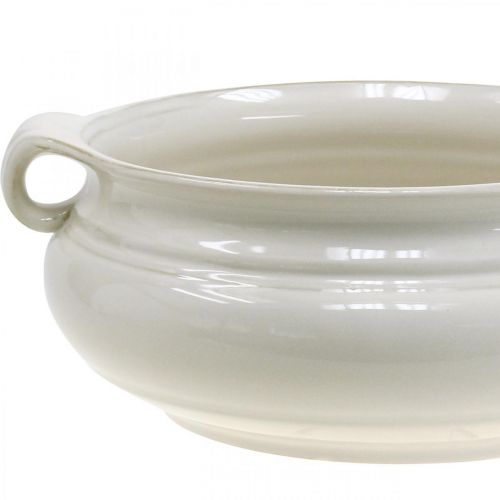 Floristik24 Flower pot with handle cachepot ceramic plant pot white Ø26.5cm