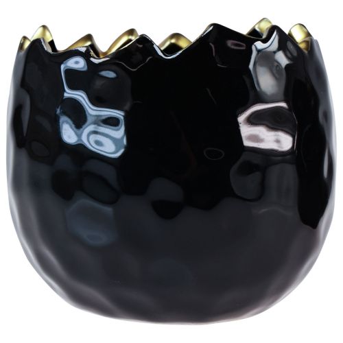 Product Flowerpot Ceramic Egg Plant Pot Black Ø10cm H8cm 2 pcs
