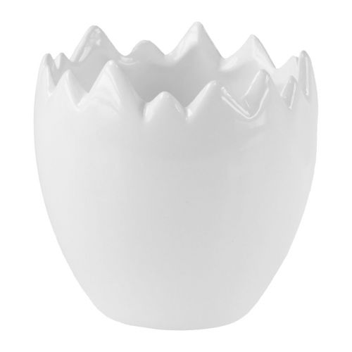 Floristik24 Flowerpot Ceramic Egg White Planter Ø8cm H8.5cm 6 pcs