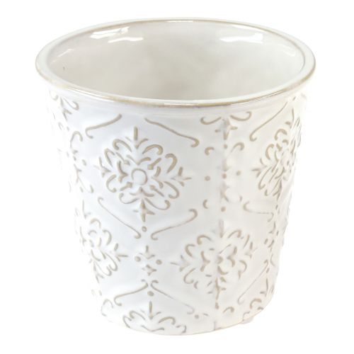 Floristik24 Flowerpot Ceramic Planter White Cream Beige Ø13.5cm 2 pcs