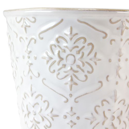 Floristik24 Flowerpot Ceramic Planter White Cream Beige Ø13.5cm 2 pcs