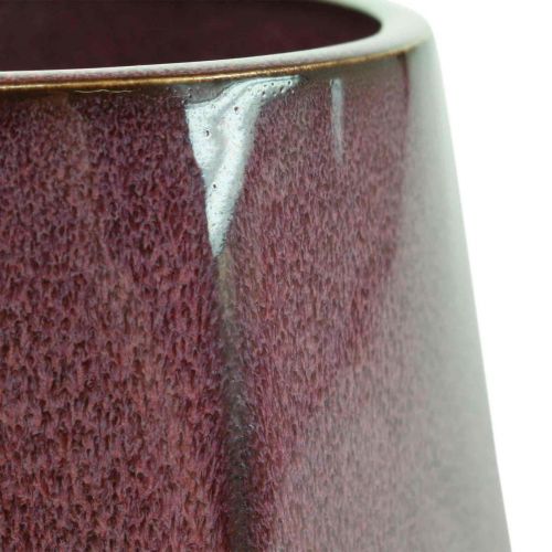 Floristik24 Flower Pot Ceramic Planter Red Hexagonal Ø14cm H12cm