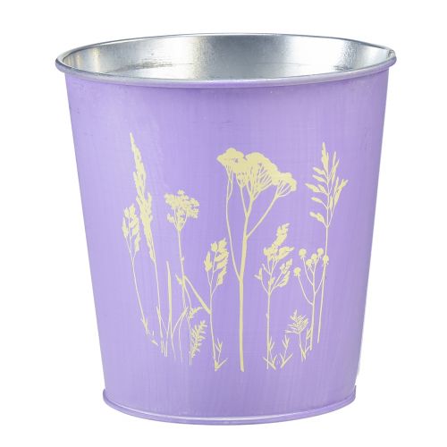 Flower pot metal flower planter purple Ø11.5cm H11.5cm