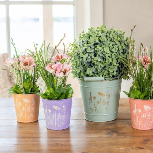 Product Flowerpot metal flower planter purple Ø11,5cm H11,5cm