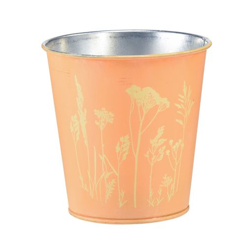 Floristik24 Flower pot metal planter peach yellow Ø11.5cm H11.5cm