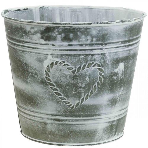 Product Flowerpot Shabby Chic Planter Metal Heart Ø22cm H17.5cm