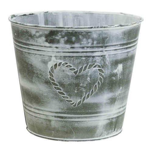 Floristik24 Flowerpot Shabby Chic Planter Metal Heart Ø17.5cm H15.5cm