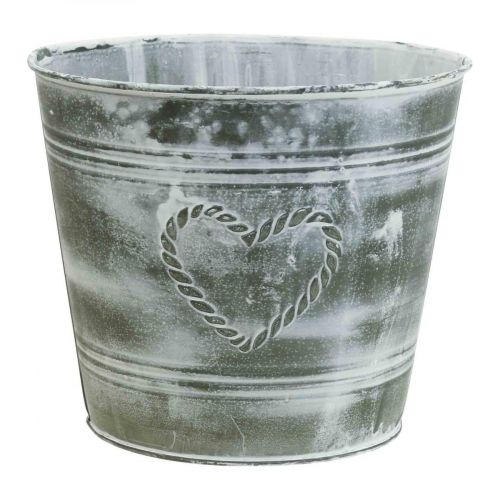 Floristik24 Flower pot shabby chic metal heart Ø17.5 cm H15.5 cm