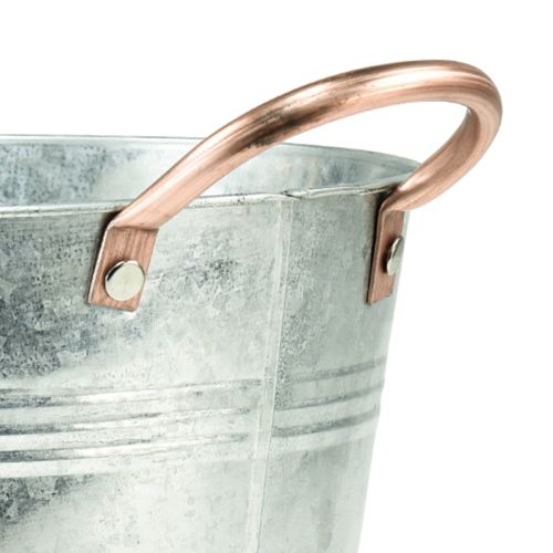 Floristik24 Flower pot with handles metal bucket Ø14cm H13.5cm
