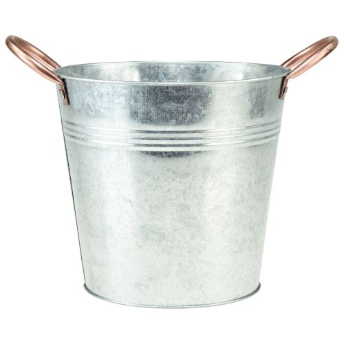 Floristik24 Flower pot with handles metal bucket Ø14cm H13.5cm
